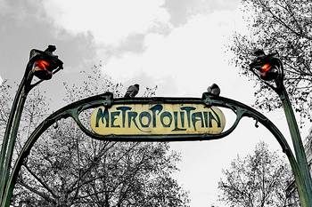 Art nouveau entrance to Paris metro by designed by Hector Guimard. Photo by Pamela Ragazzi